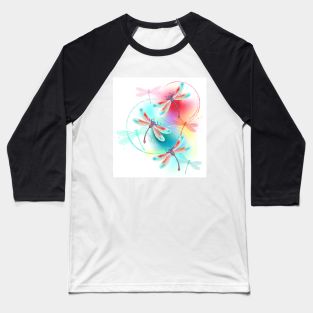 Red dragonflies on watercolor Baseball T-Shirt